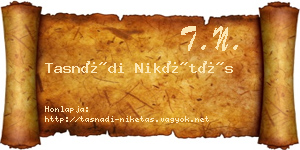 Tasnádi Nikétás névjegykártya